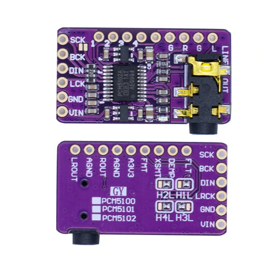 GY-PCM5102 front and back views