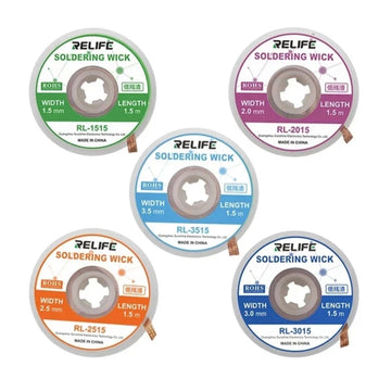 Relife soldering wick various sizes from 1.5mm to 3.5mm thickness