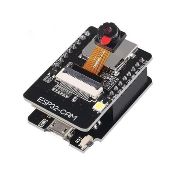 ESP32-CAM module with development motherboard and 66° camera lens. Great for any IoT project that needs vision.