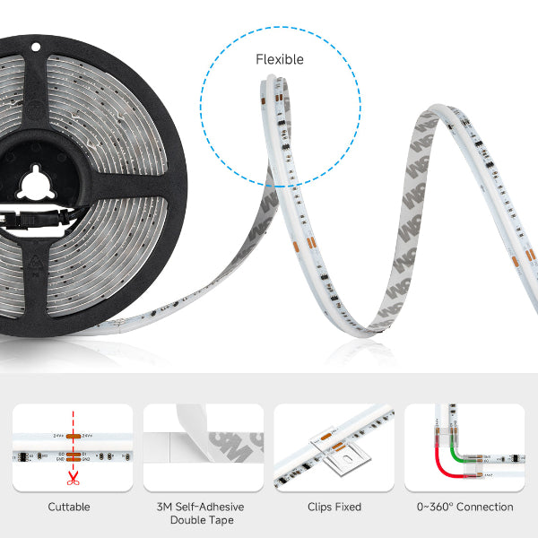 FCOB 24V RGBCCT Addressable SPI LED Strip