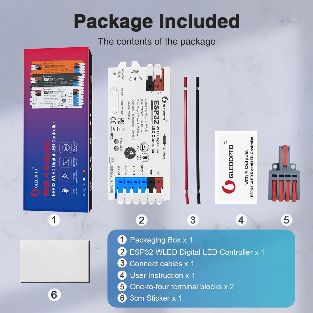 4 Channel WLED ESP32 Addressable Controller