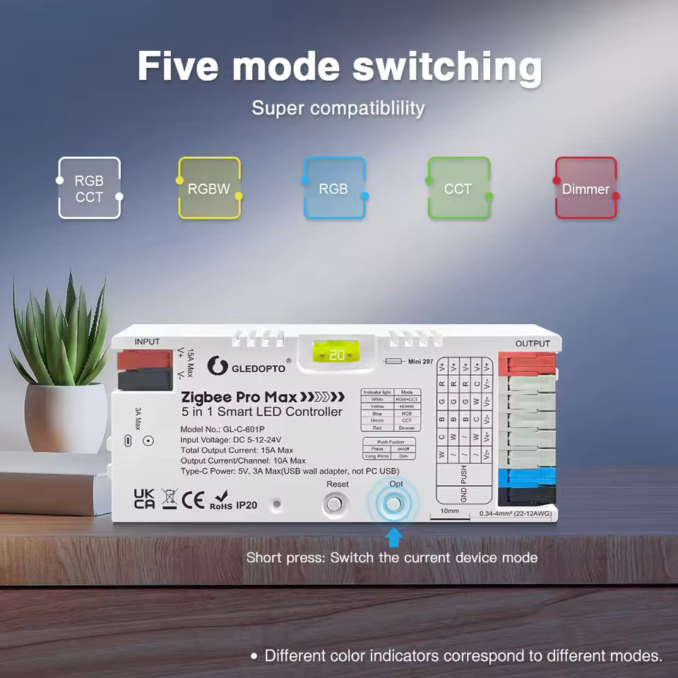 Zigbee Pro Max 5in1 LED RGBCCT Controller