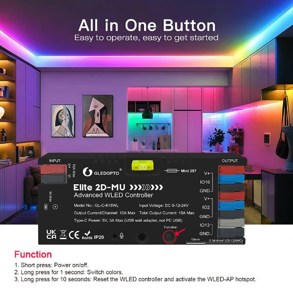 Elite 2D-MU WLED Addressable Controller