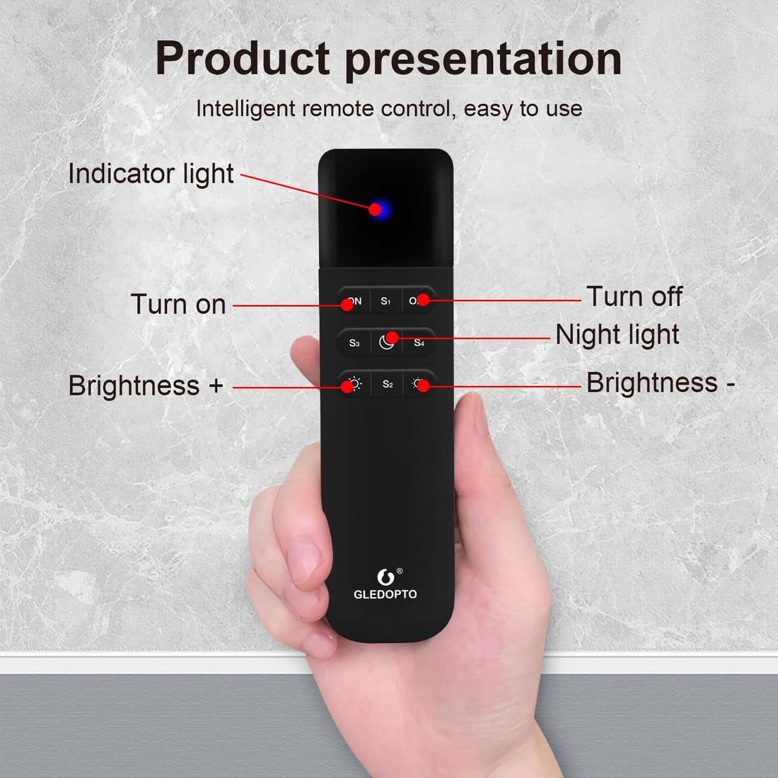 Gledopto WLED WiFi Remote Control 9-Keys