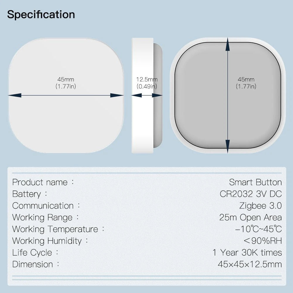 Zigbee Smart Button Scene Switch IP55