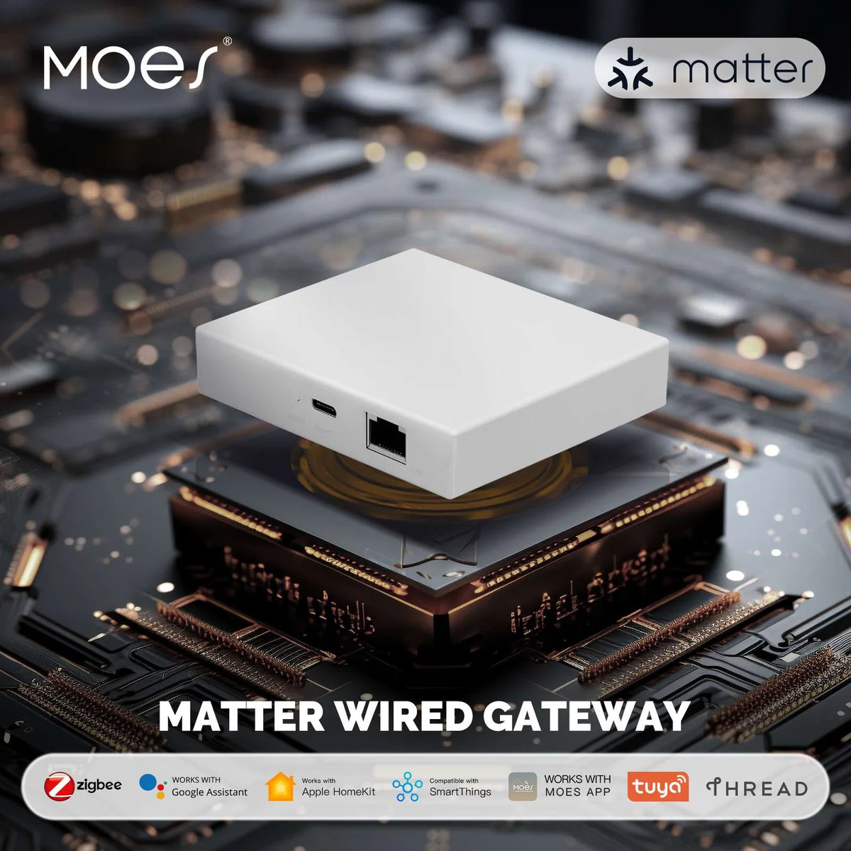Moes Tuya Wired Zigbee Matter Thread Gateway