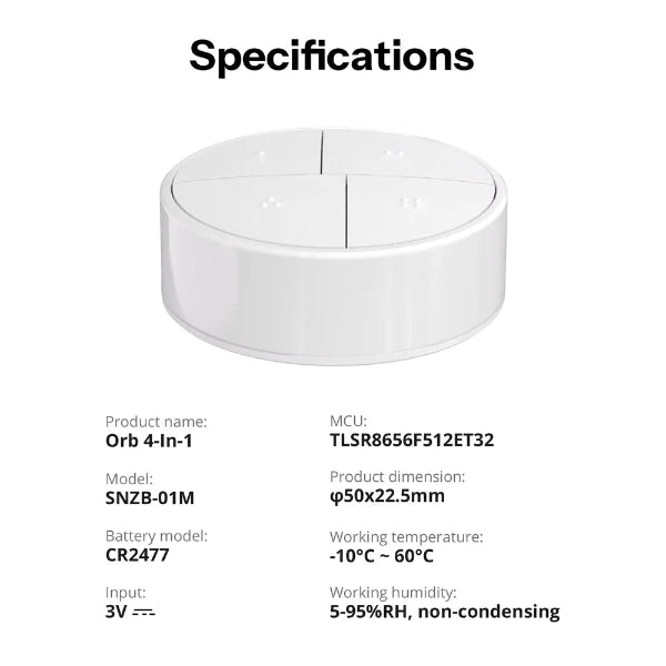 Sonoff Orb Zigbee 4-in-1 Smart Scene Button