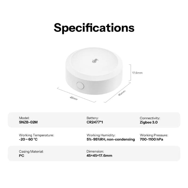 Sonoff Zigbee AirGuard TH Pressure