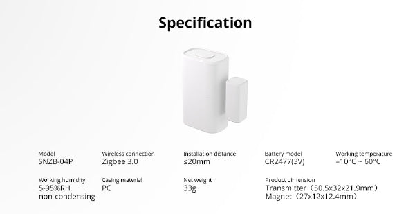 Sonoff Zigbee Door/Window Sensor SNZB-04PR1