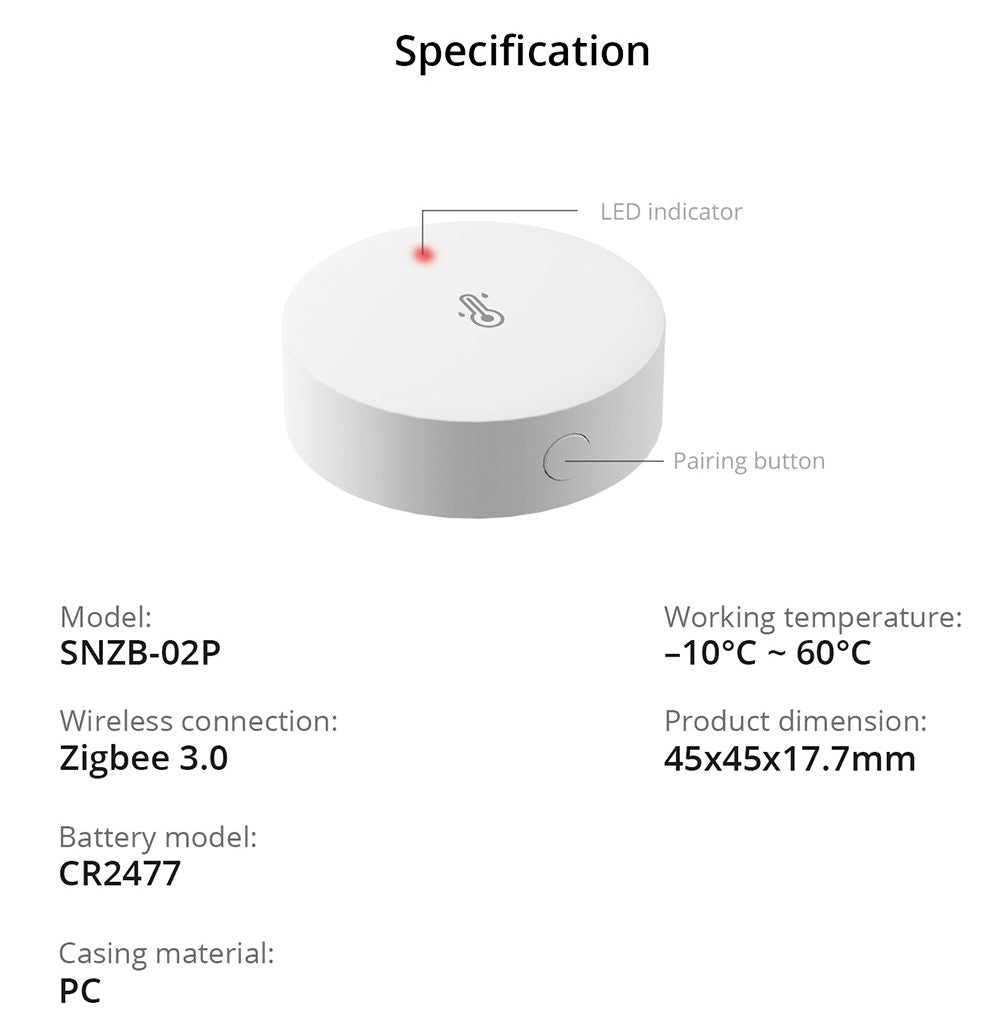 Sonoff Zigbee Temperature And Humidity Sensor