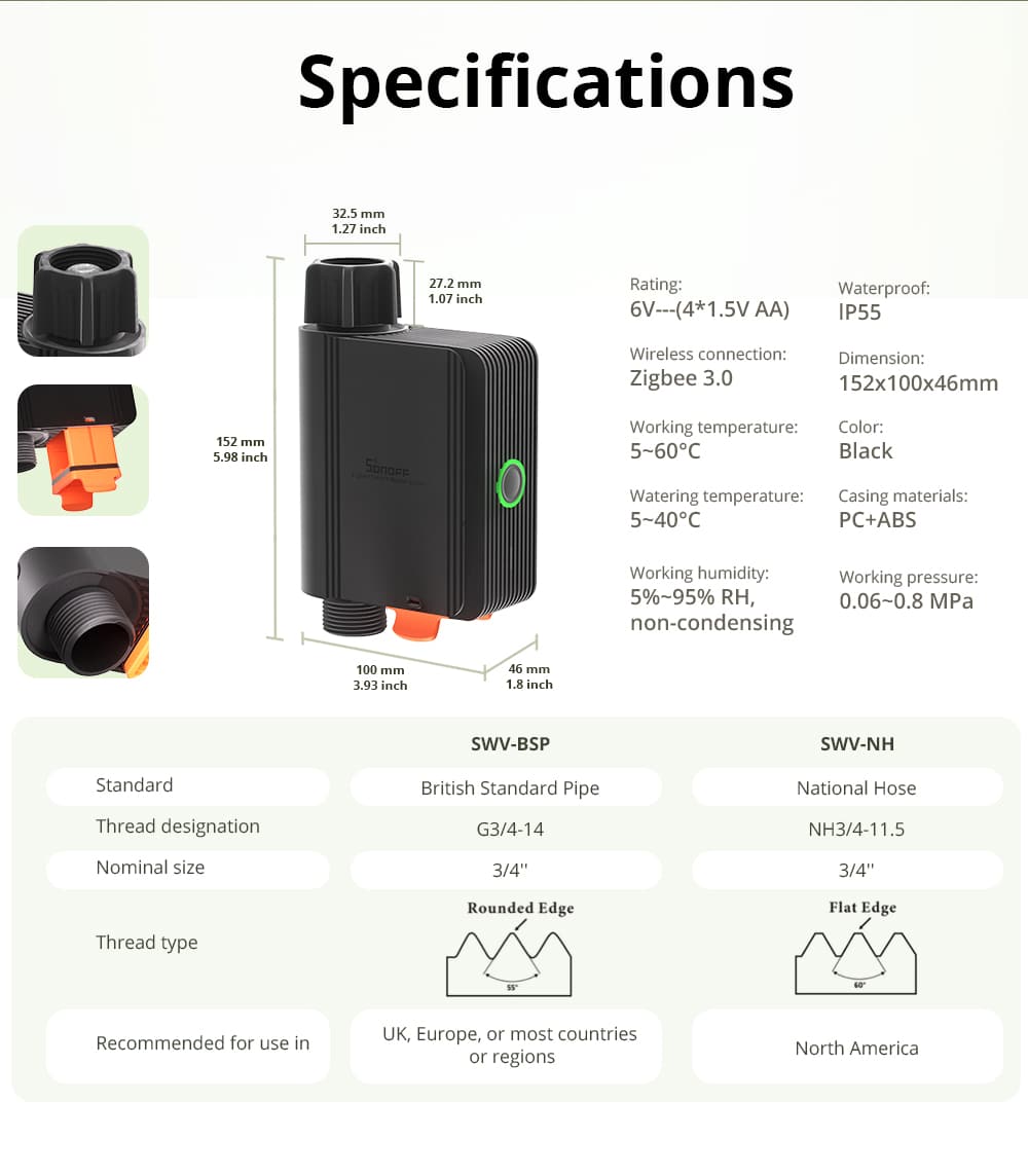 Sonoff Zigbee Smart Water Valve