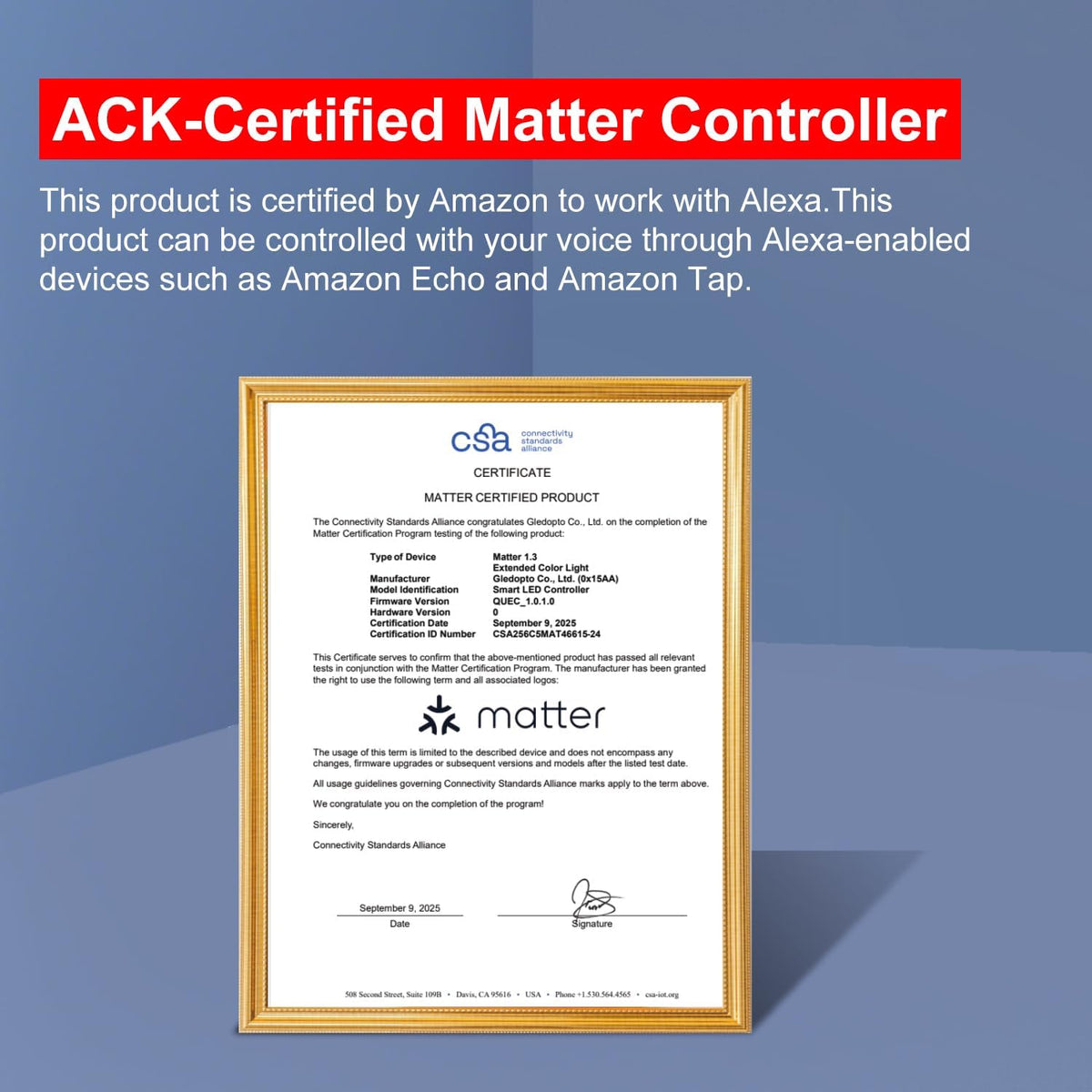 Smart RGBCCT Alexa Connect Kit Matter LED Controller
