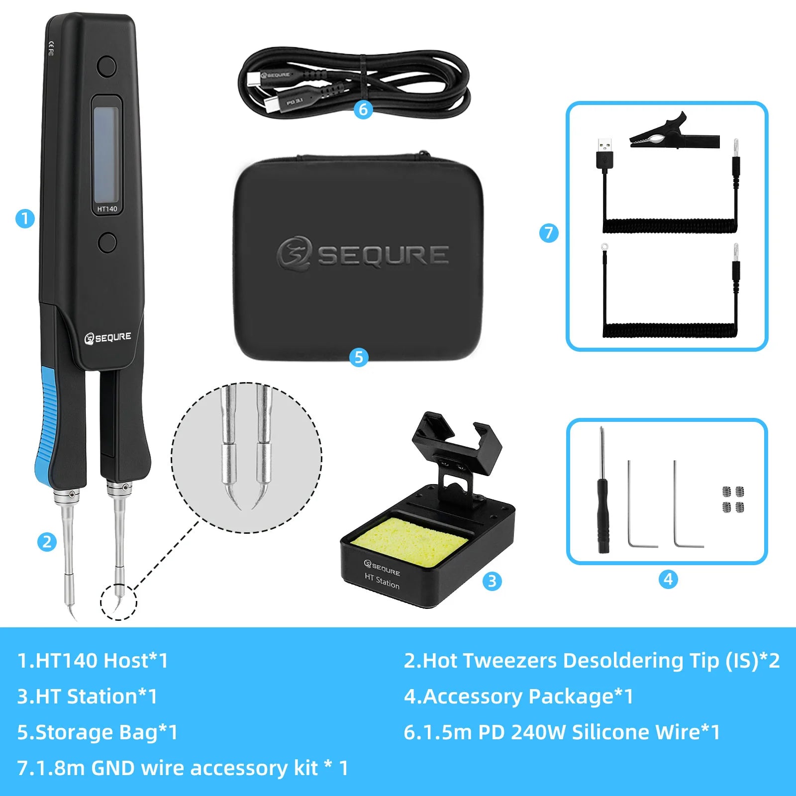 Sequre HT140 2in1 Soldering Tweezers
